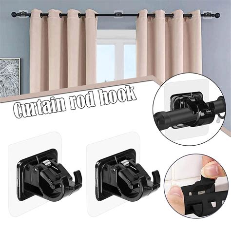 no screw curtain brackets metal|adjustable self adhesive curtain rods.